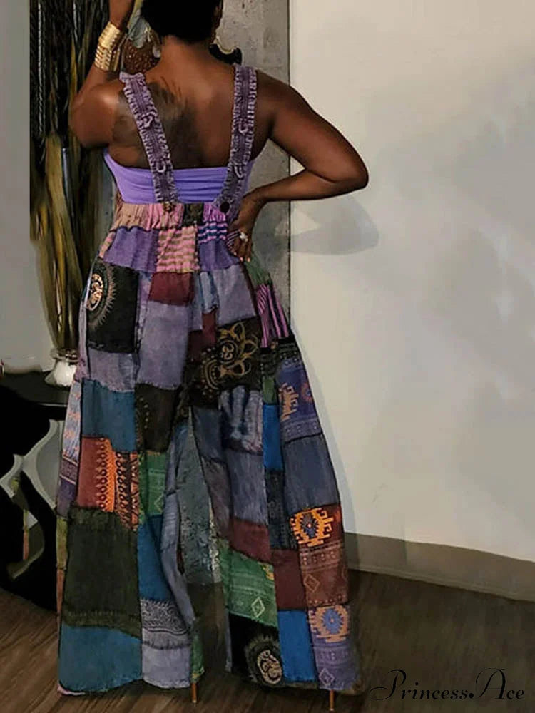 Casual Map Print Trendy Spaghetti Strap Maxi Dress image 4