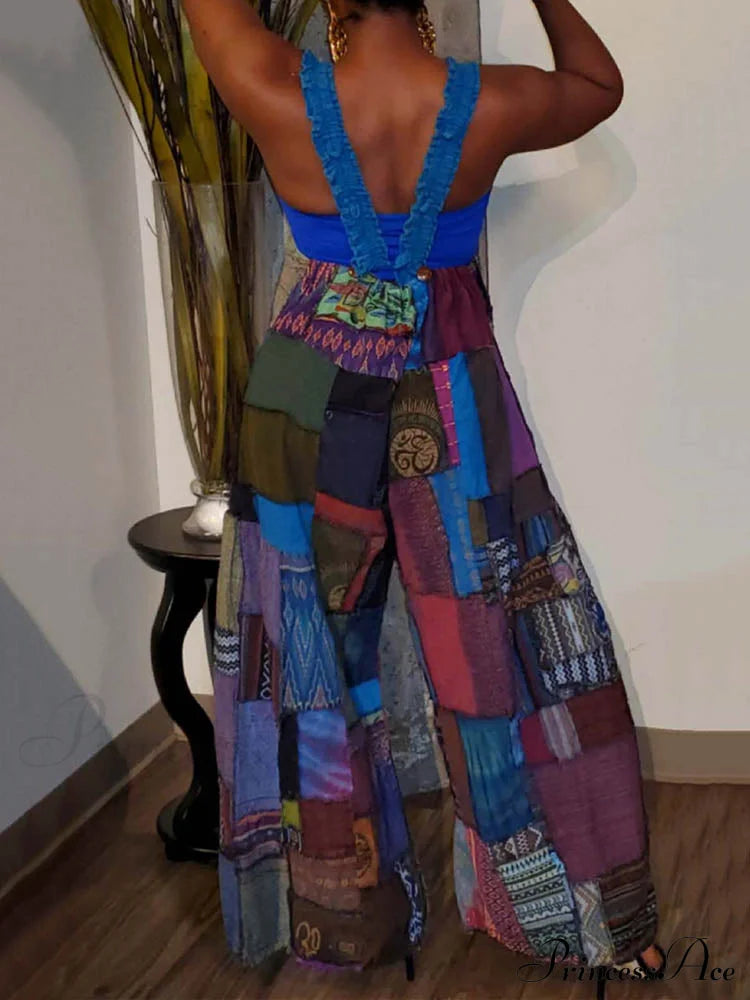 Casual Map Print Trendy Spaghetti Strap Maxi Dress image 6