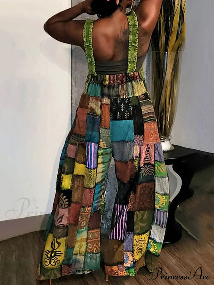 Casual Map Print Trendy Spaghetti Strap Maxi Dress image 2
