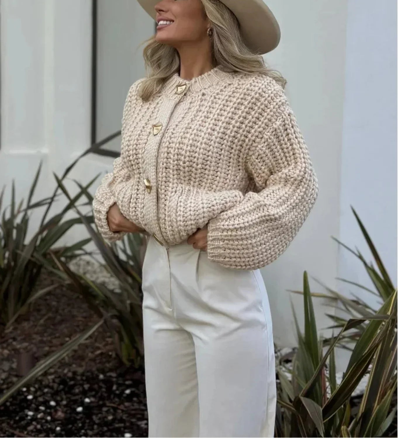 Casual O-Neck Long Sleeve Pocket Cardigan image 4