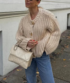 Casual O-Neck Long Sleeve Pocket Cardigan image 3