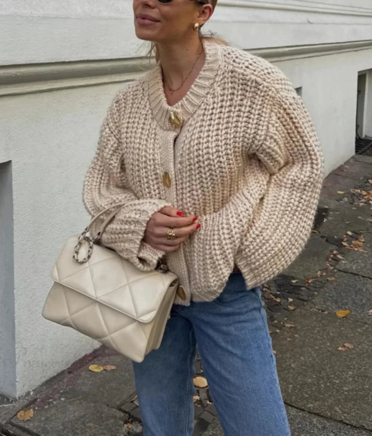 Casual O-Neck Long Sleeve Pocket Cardigan image 3