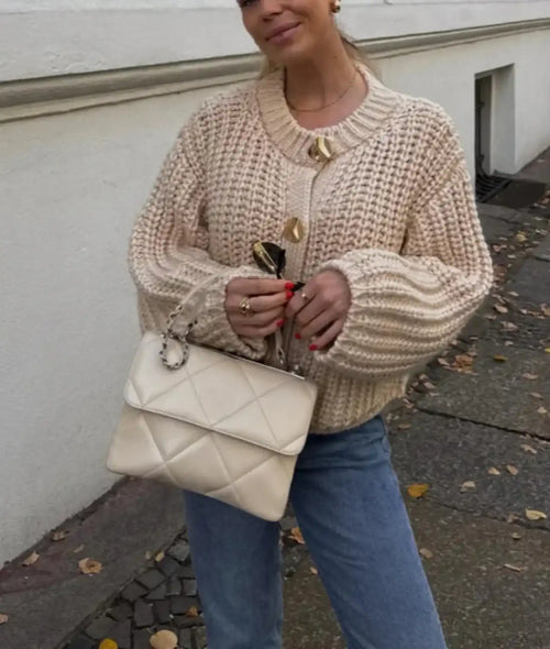 Casual O-Neck Long Sleeve Pocket Cardigan image 1