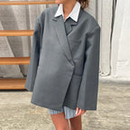 Casual Oversized Luxury One Button Notched Slit Shoulder Pads Blazer image 7