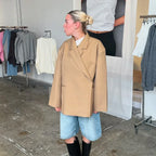 Casual Oversized Luxury One Button Notched Slit Shoulder Pads Blazer image 9