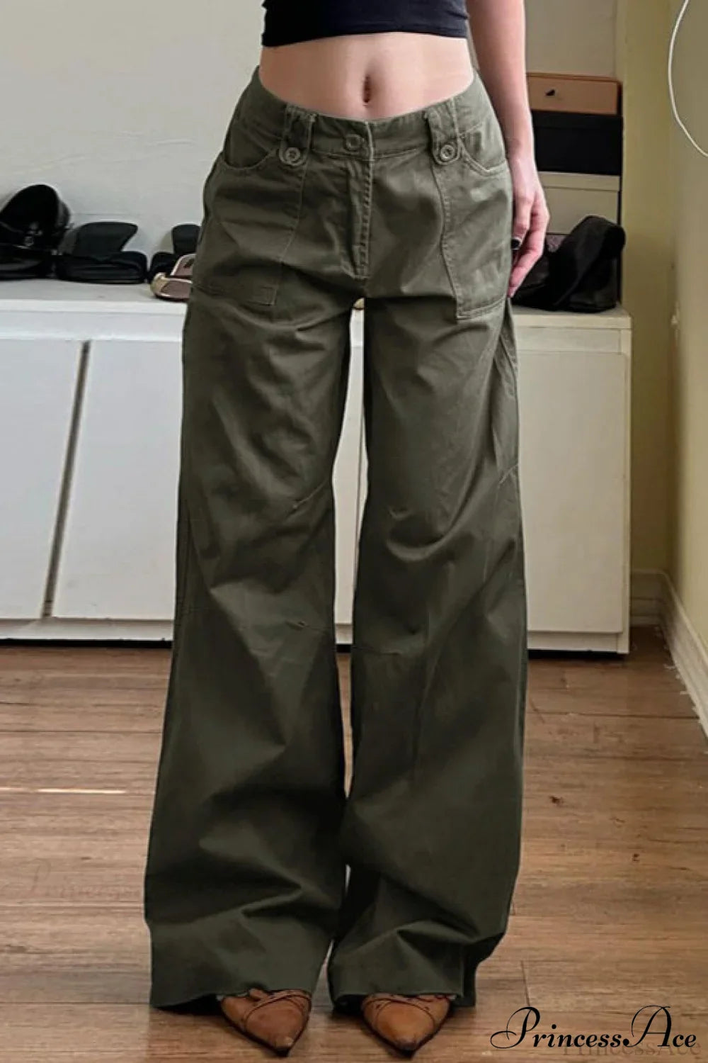 Casual Parachute Wide-Leg Cargo Pants image 1