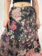 Casual Patchwork Floral Straight Slim Mid-Waisted Maxi Skirt Streetwear image 3