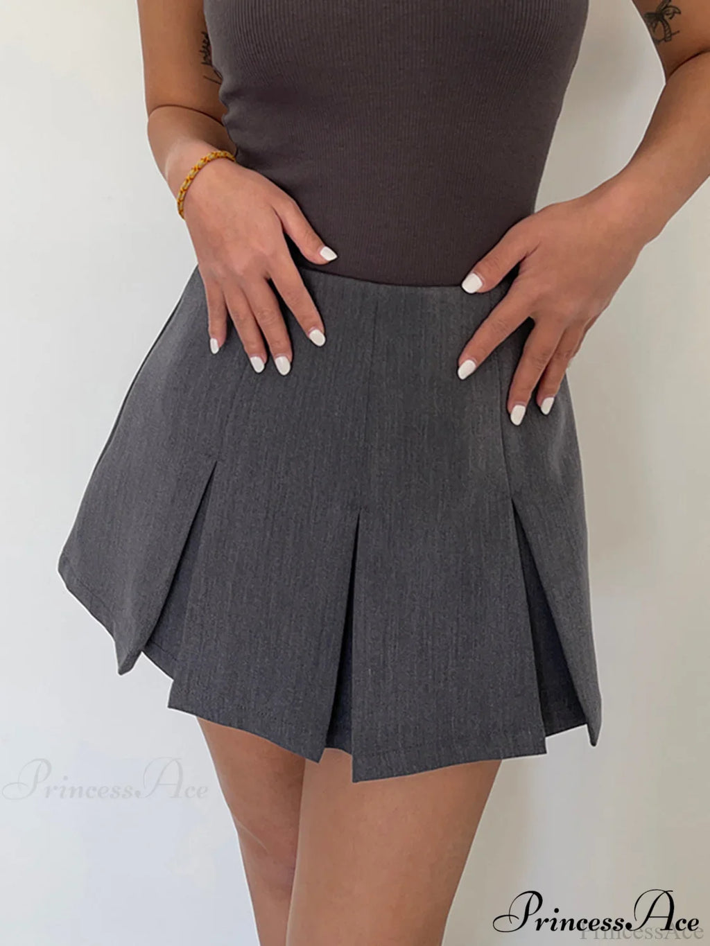 Casual Pleated Graceful Hem Mini Skirt image 1