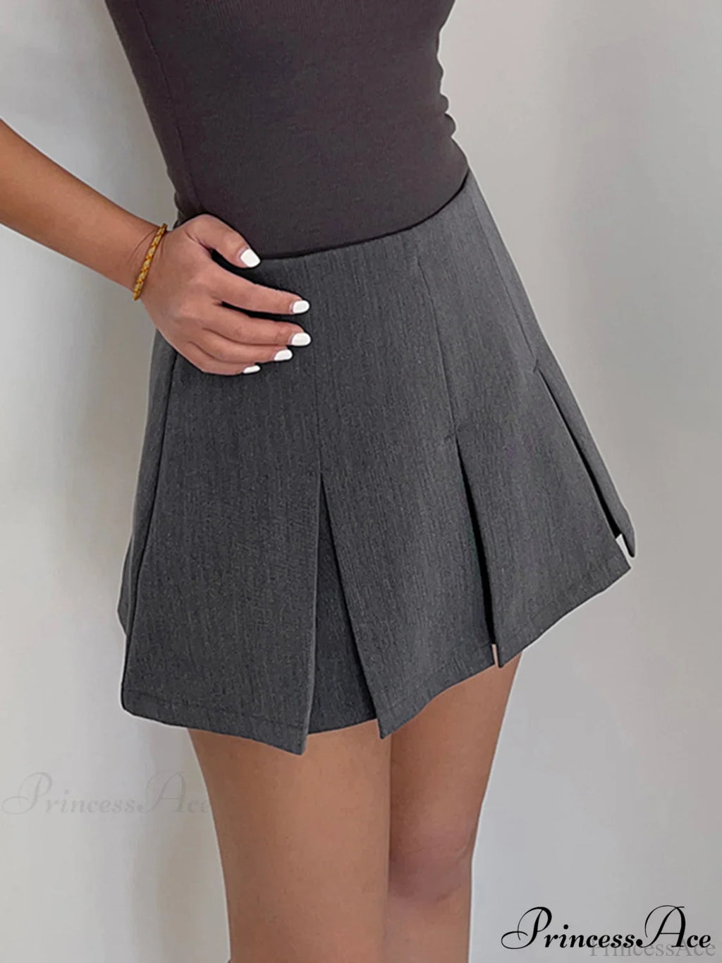 Casual Pleated Graceful Hem Mini Skirt image 2