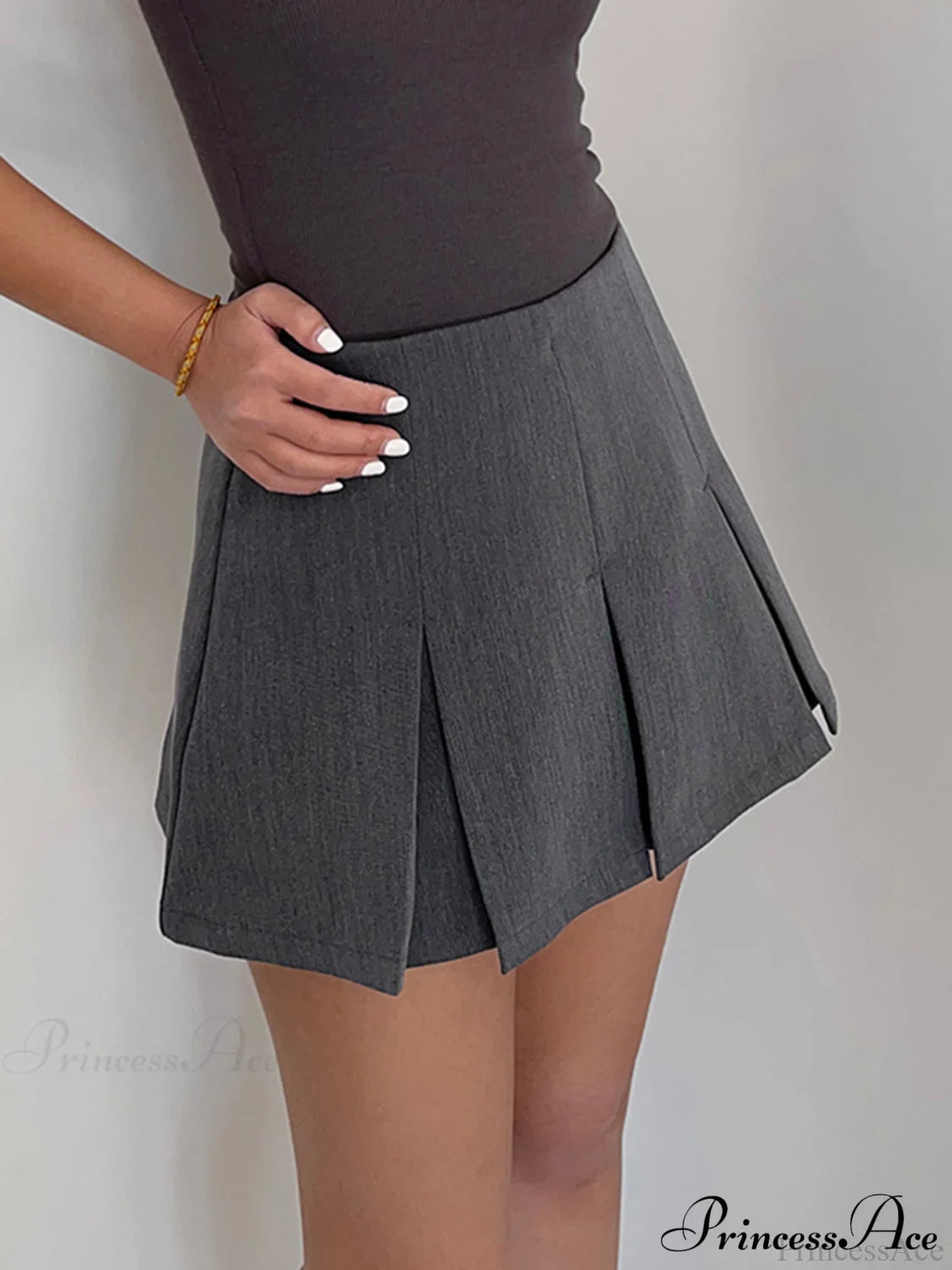 Casual Pleated Graceful Hem Mini Skirt image 2
