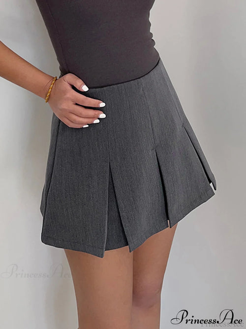 Casual Pleated Graceful Hem Mini Skirt image 2