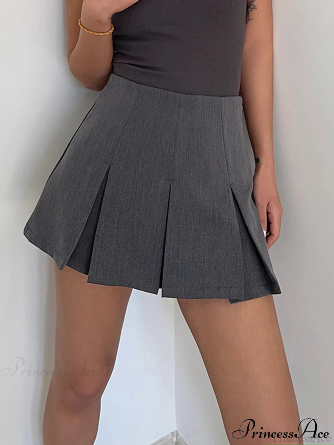 Casual Pleated Graceful Hem Mini Skirt image 3