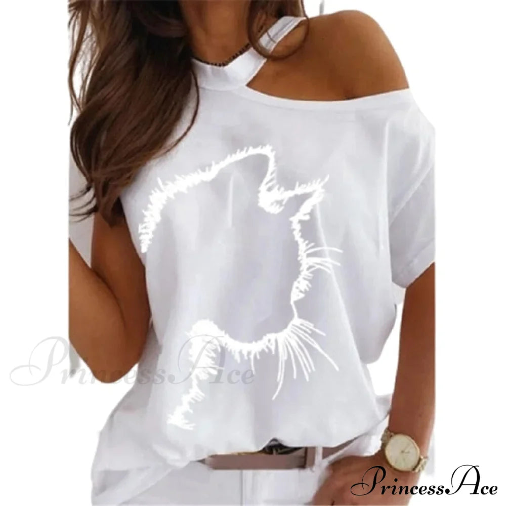 Casual Print Short Sleeve O-neck Tops image 2