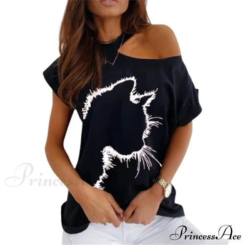 Casual Print Short Sleeve O-neck Tops image 1