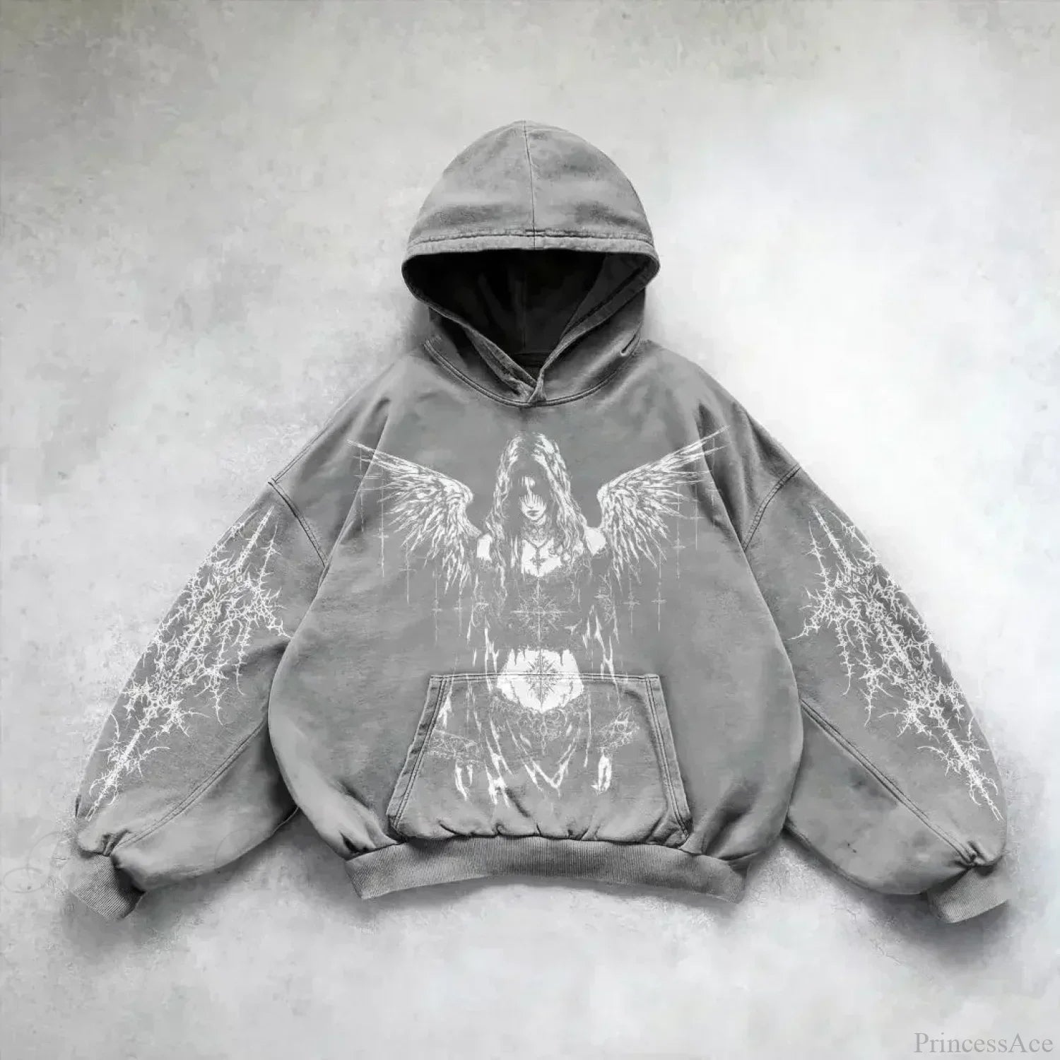 Casual Retro Gothic Printing Hoodie image 5