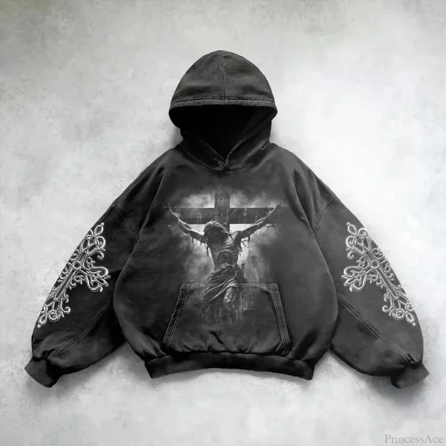 Casual Retro Gothic Printing Hoodie image 16