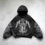 Casual Retro Gothic Printing Hoodie image 2