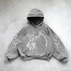 Casual Retro Gothic Printing Hoodie image 9