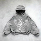 Casual Retro Gothic Printing Hoodie image 11