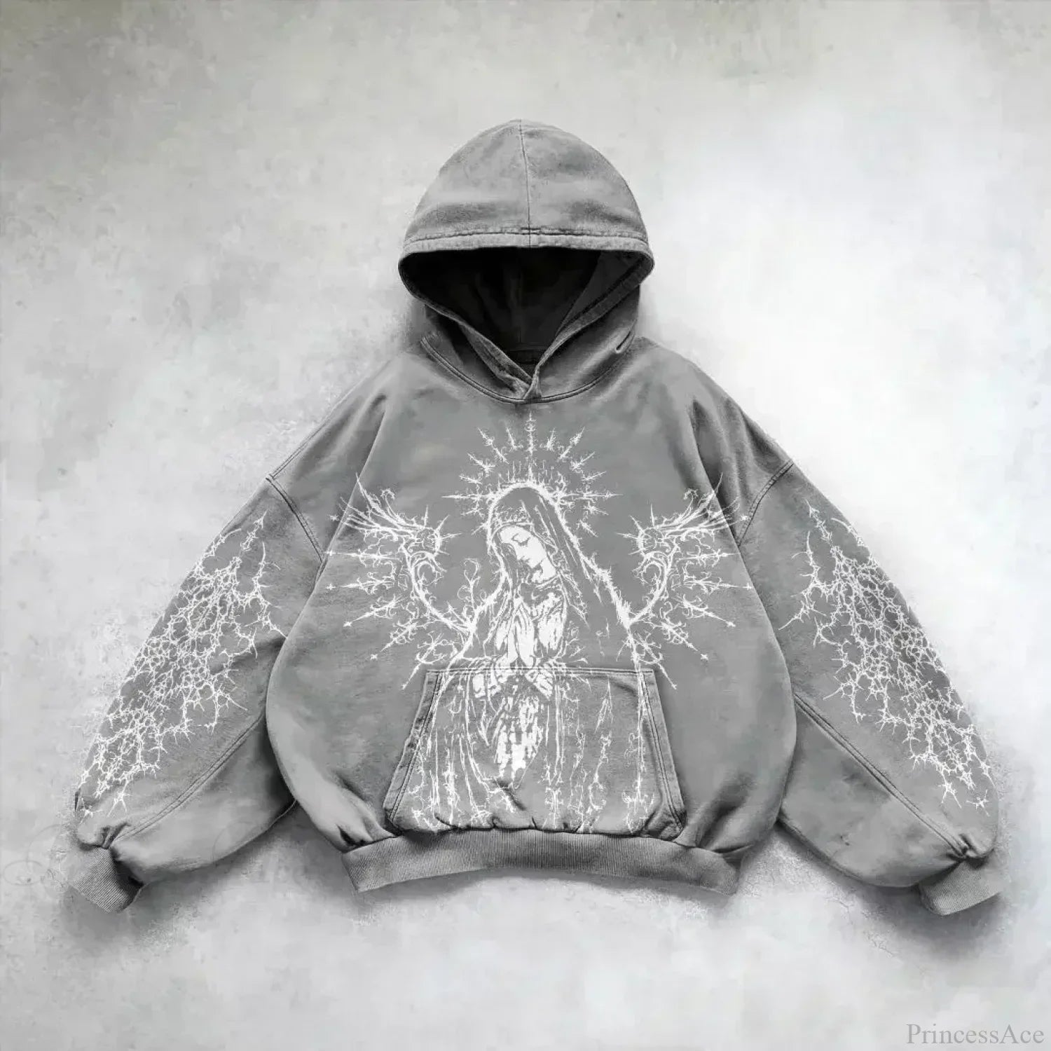 Casual Retro Gothic Printing Hoodie image 11
