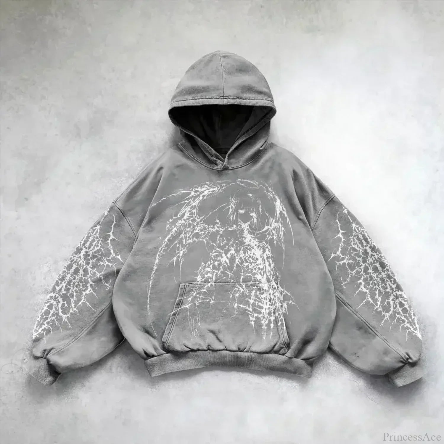Casual Retro Gothic Printing Hoodie image 13