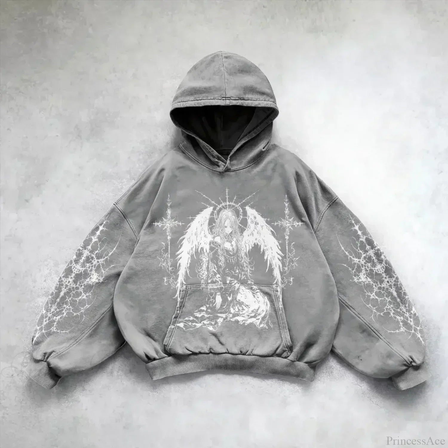 Casual Retro Gothic Printing Hoodie image 14