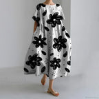 Casual Round Neck Floral Print Loose Long Summer Dress image 6