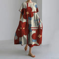 Casual Round Neck Floral Print Loose Long Summer Dress image 1