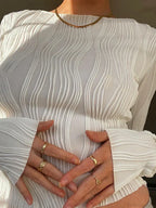 Casual Ruched Long Sleeve T-shirt Sweater image 4
