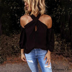 Casual Sexy Solid Color Halter Neck Strapless T-Shirt image 8