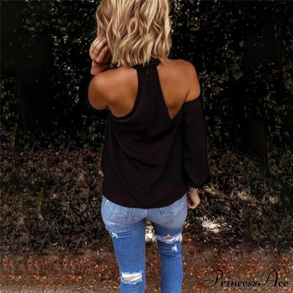 Casual Sexy Solid Color Halter Neck Strapless T-Shirt image 4