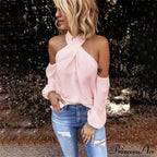 Casual Sexy Solid Color Halter Neck Strapless T-Shirt image 5