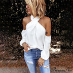 Casual Sexy Solid Color Halter Neck Strapless T-Shirt image 7