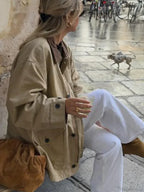 Casual Solid Bomber Jacket image 5