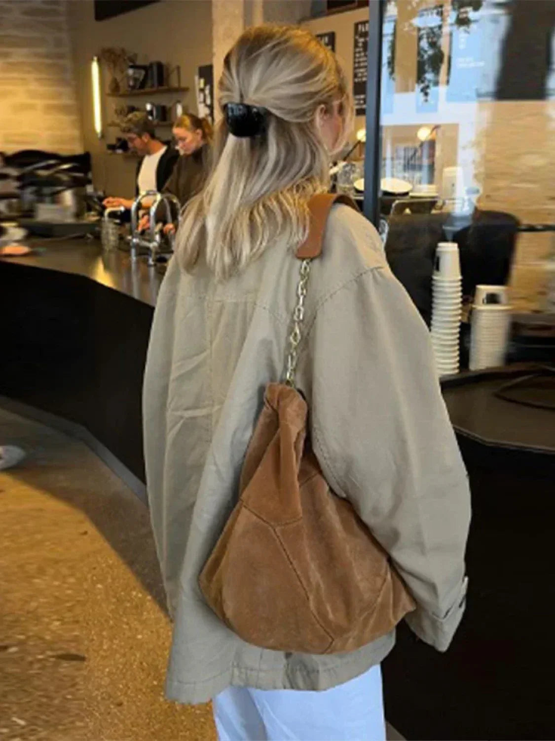 Casual Solid Bomber Jacket image 3