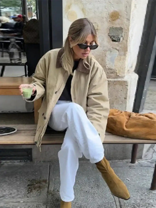 Casual Solid Bomber Jacket image 1