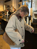 Casual Solid Bomber Jacket image 6