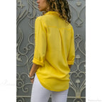 Casual Solid Color Long Sleeve Button Blouse image 2