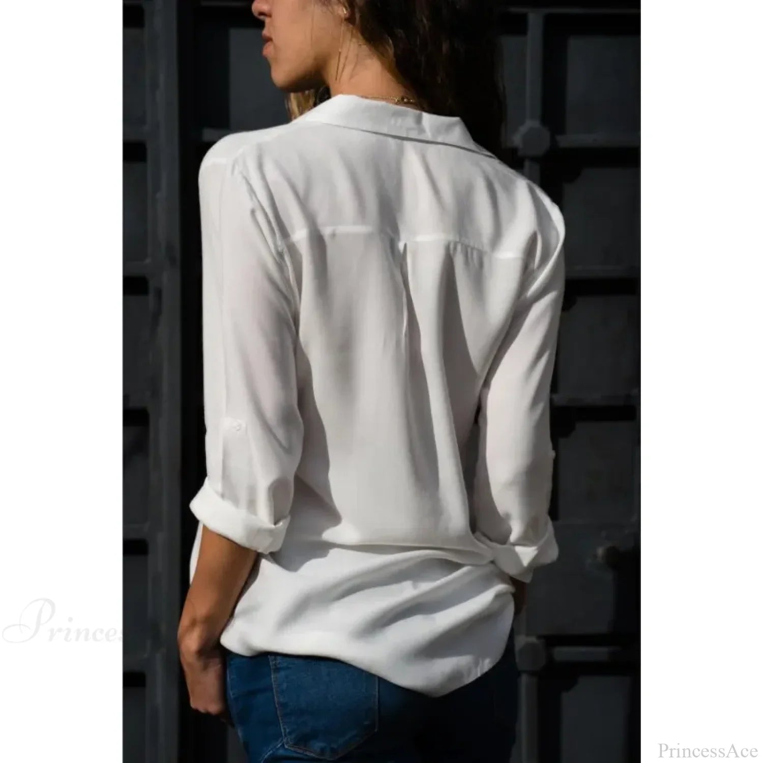 Casual Solid Color Long Sleeve Button Blouse image 4