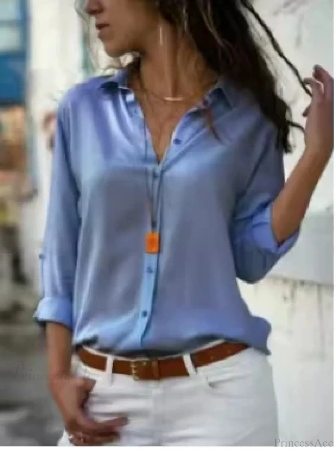 Casual Solid Color Long Sleeve Button Blouse image 15