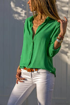 Casual Solid Color Long Sleeve Button Blouse image 7