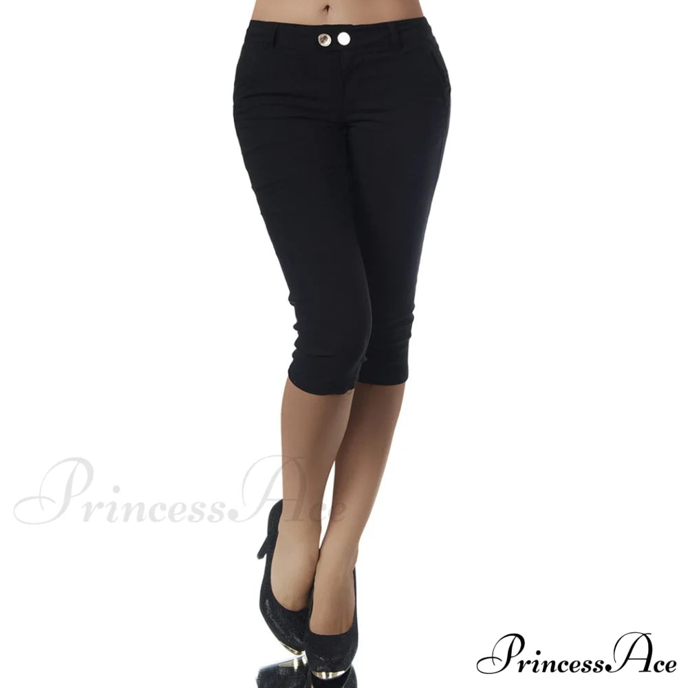 Casual Stretch 3/4 Trousers Female Capris image 7