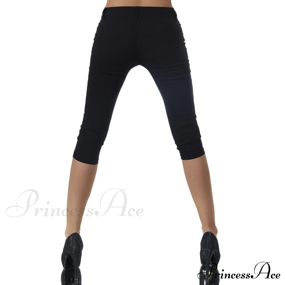 Casual Stretch 3/4 Trousers Female Capris image 5