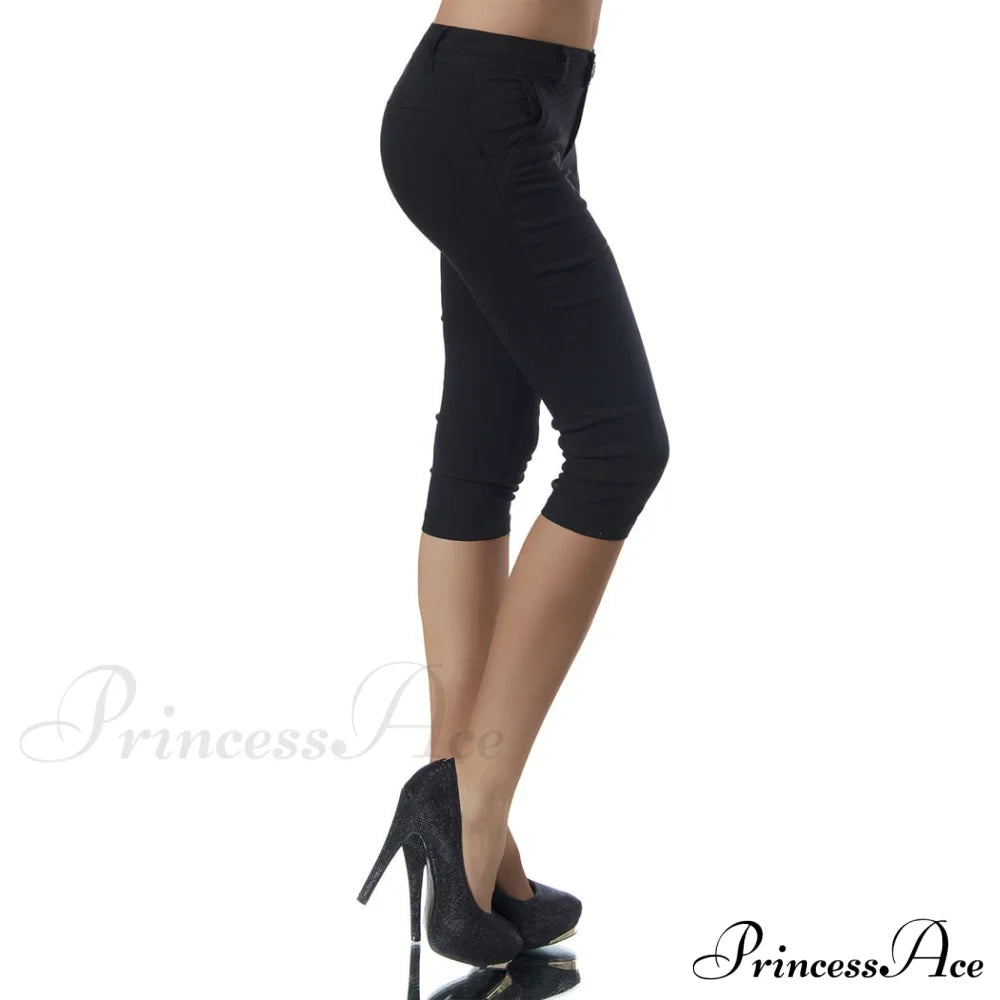 Casual Stretch 3/4 Trousers Female Capris image 4