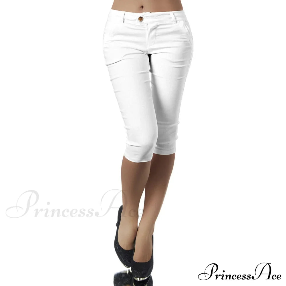 Casual Stretch 3/4 Trousers Female Capris image 1