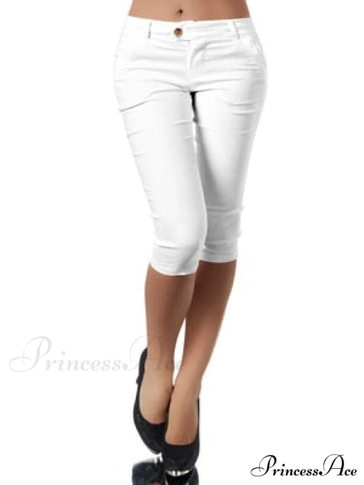 Casual Stretch 3/4 Trousers Female Capris image 10