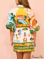 Casual Unique Printed Charming Shirt Cardigan Dress image 4