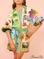 Casual Unique Printed Charming Shirt Cardigan Dress image 1