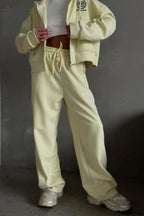Casual Zip Hooded Embroidered Sweatpants Two Piece Set image 9