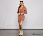Casually Chic Ribbed Charming Knit Mini Dress image 5